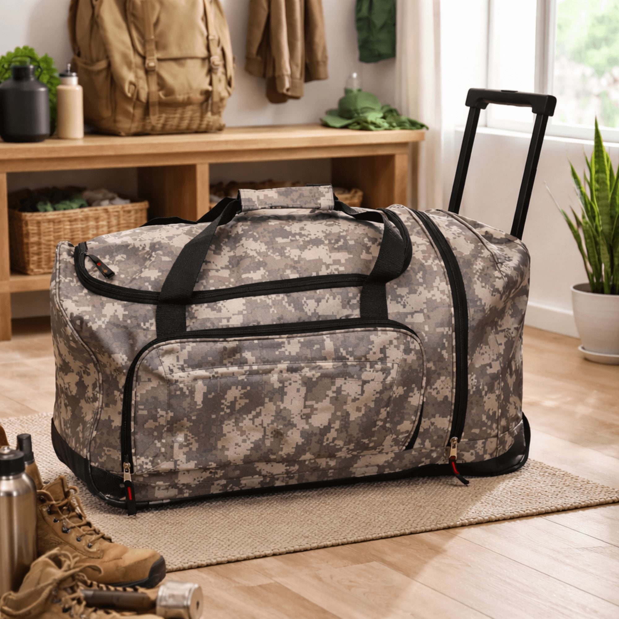 WSK Tactical Survival Bag with Wheels for Emergency Gear