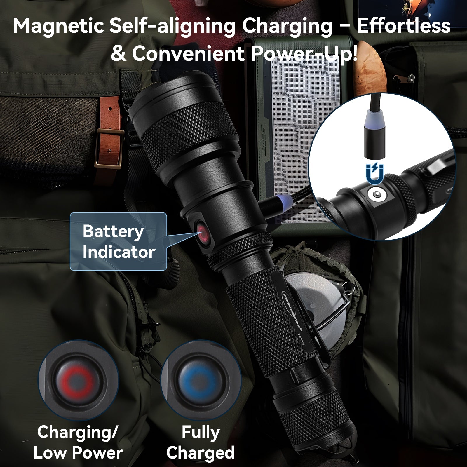 1200LM Zoom Hunting Flashlight – 700M Range, Gun & Bike Mount