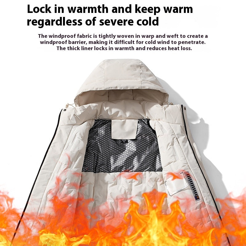 Winter Cotton-Padded Jacket – Fleece-Lined, Windproof & Waterproof