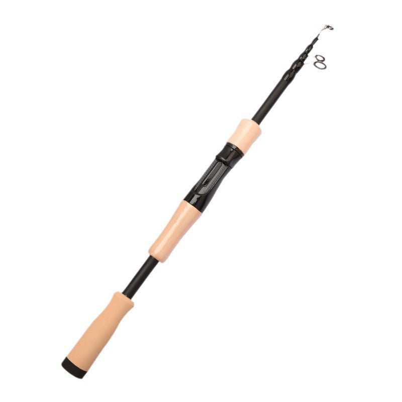 Telescopic Carbon Fishing Rod Baitcasting Rotary Wooden Handle