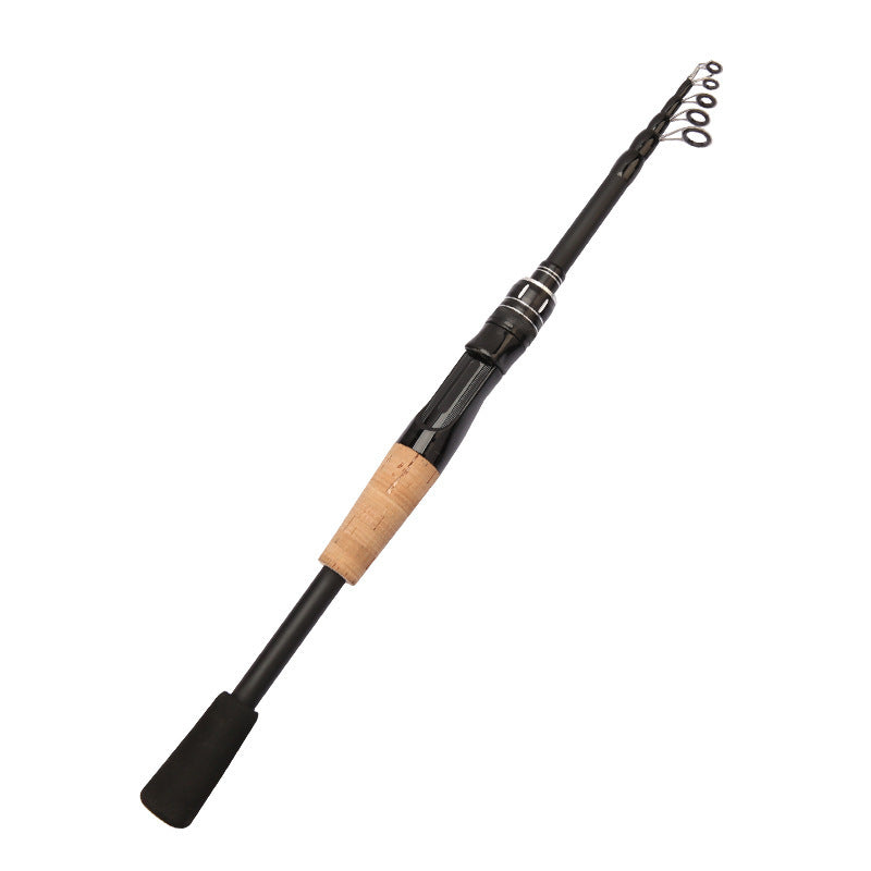 Telescopic Carbon Fishing Rod Baitcasting Rotary Wooden Handle