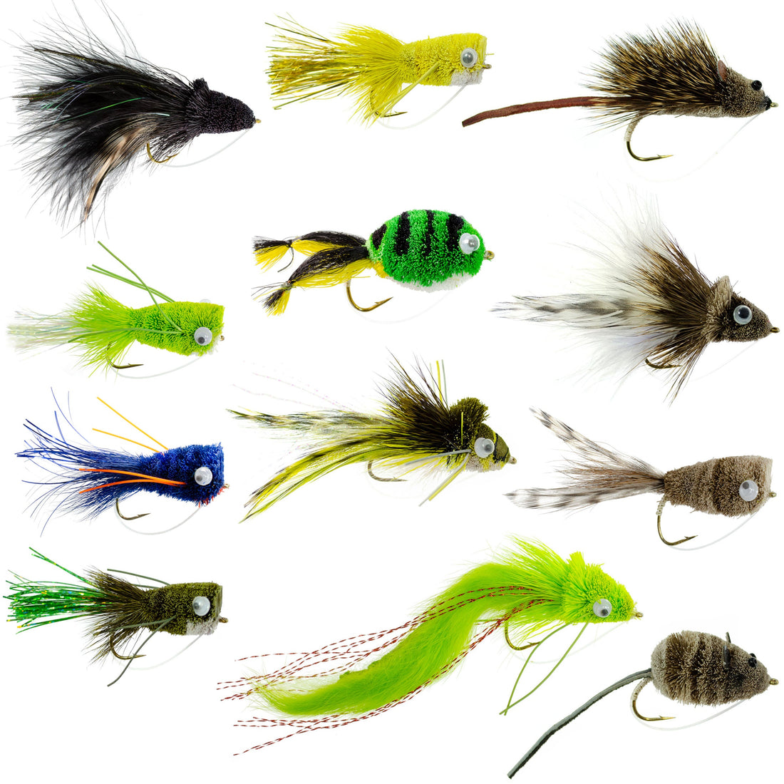 Bass Bug Collection 12 Fly Fishing Flies Popper Frog