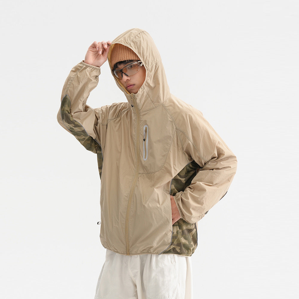 Men’s Camouflage Hooded Jacket – Sun Protection & Reflective Design