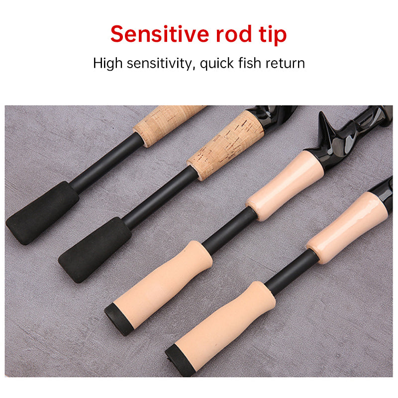 Telescopic Carbon Fishing Rod Baitcasting Rotary Wooden Handle