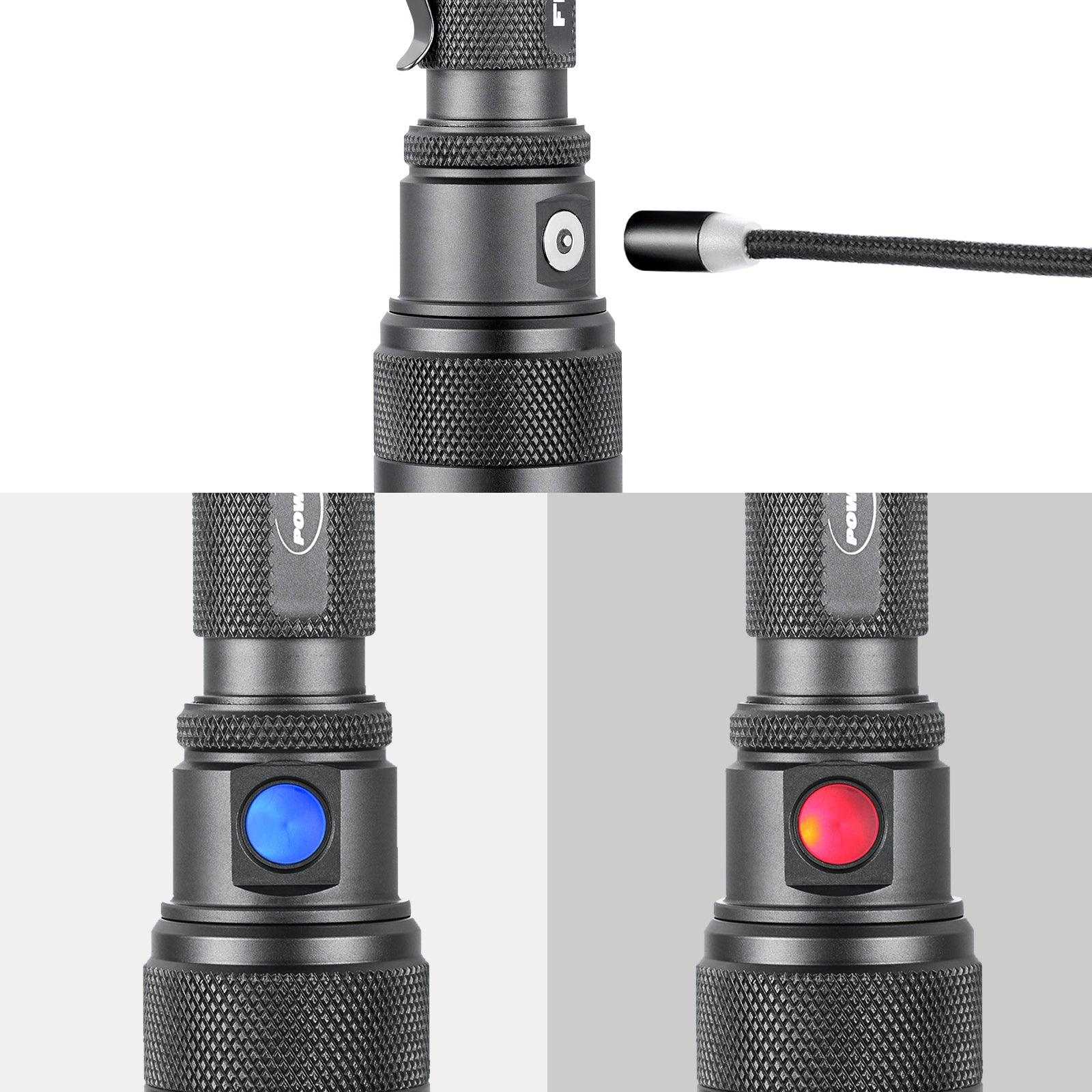 1200LM Zoom Hunting Flashlight – 700M Range, Gun & Bike Mount