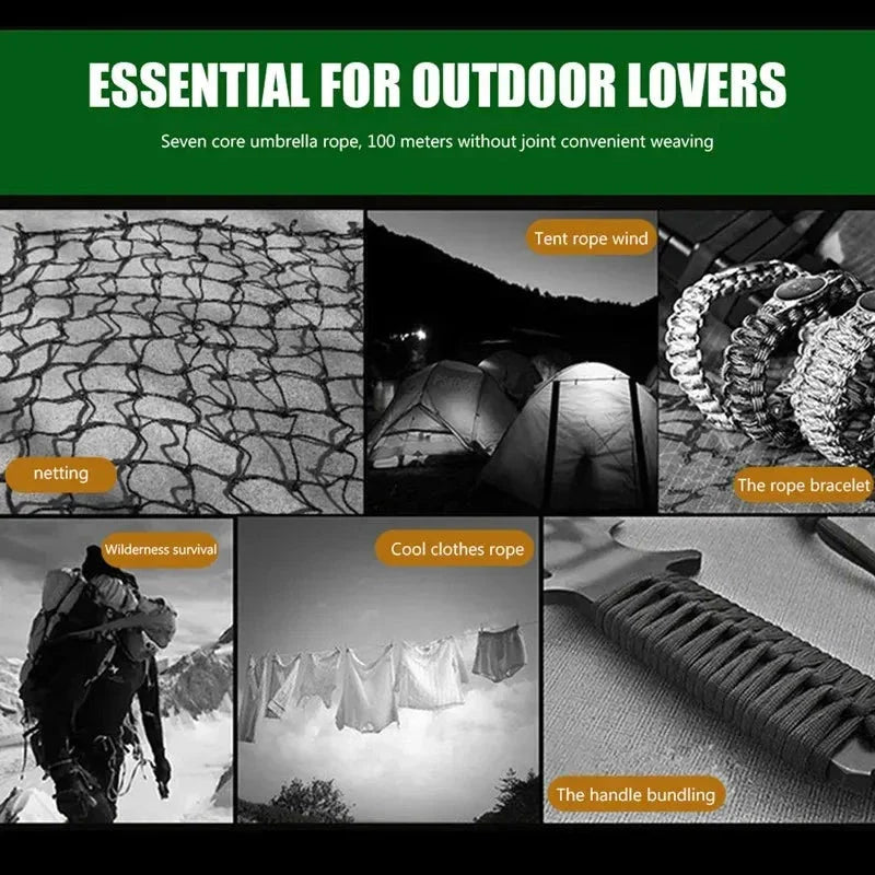 7 Core 550 Paracord Rope 4mm Survival Camping Hiking Gear