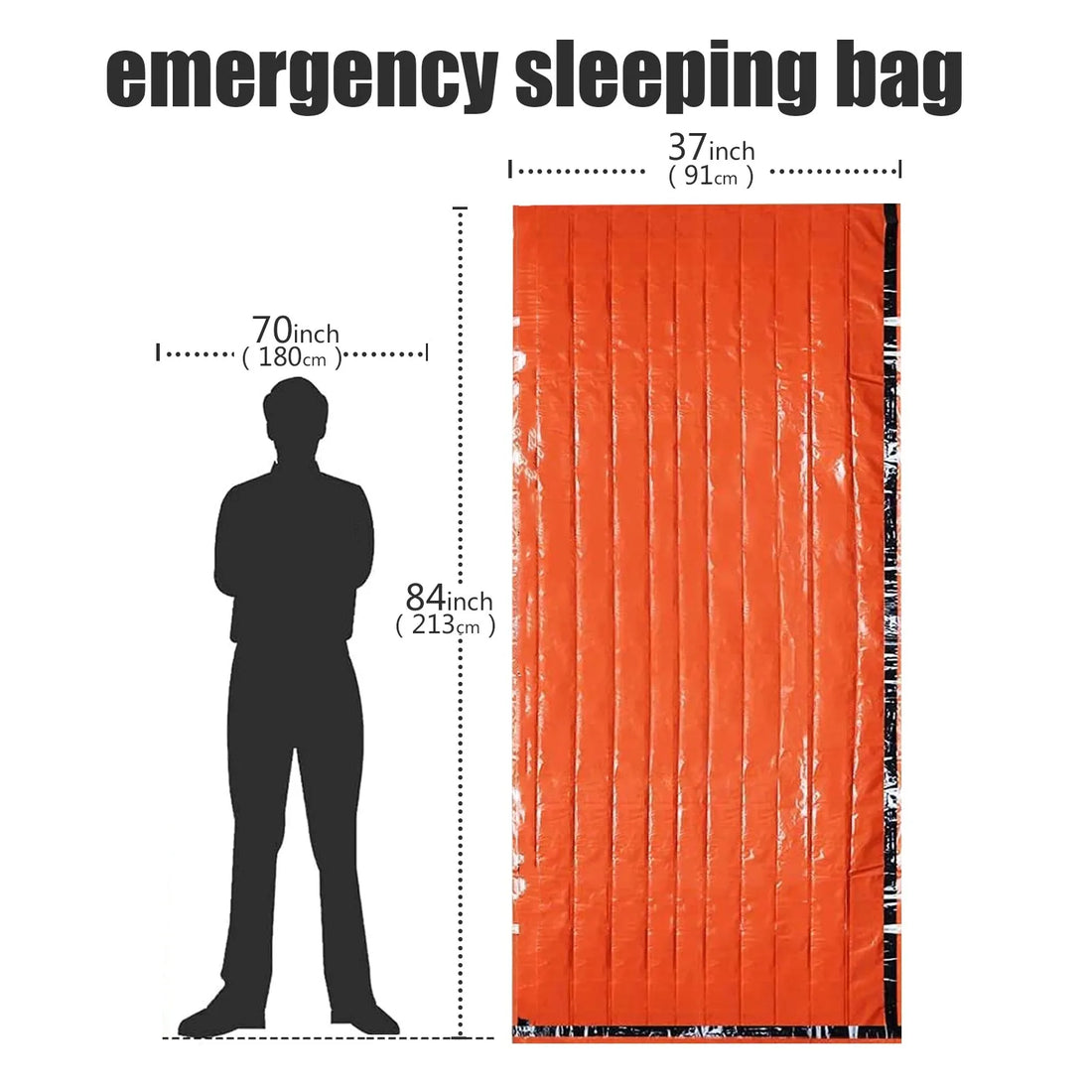 Portable Waterproof Emergency Sleeping Bag Thermal Mylar Survival Gear
