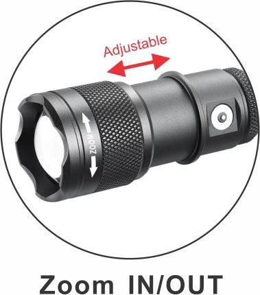 1200LM Zoom Hunting Flashlight – 700M Range, Gun & Bike Mount