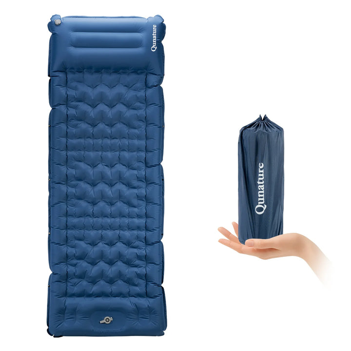 Ultra-Light Inflatable Sleeping Pad with Built-in Pillow for Outdoor Camping